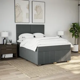 vidaXL Boxspringbett 140 x 200 cm Dunkelgrau