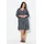 Ulla Popken Damen große Größen Übergrößen Plus Size Kleid, Volantsaum, A-Linie, V-Ausschnitt, 3/4-Arm Marine 46+ 837607130-46+ - 46-48