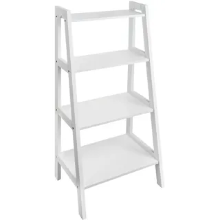 SHELFMADE Rauma Regal mit drei Ablageböden schmales Leiterregal aus Holz, weiß