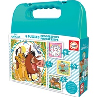 Educa Disney Tiere, 4in1 Puzzleset mit 12/16/20/25 Teilen, Puzzle für Kinder ab 3 Jahren (19309)