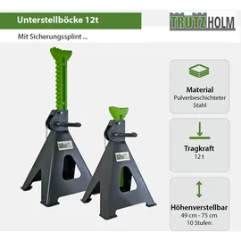 Trutzholm Unterstellbock Stahl 490-750 mm grün 12 Tonnen
