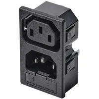 TRU Components TC-10088388 Kaltgeräte-Steckverbinder C13 Buchse, Einbau vertikal, Stecker,