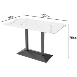 360Home Esszimmertisch 120 x 75 x 60 cm schwarz/weiß