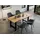 SalesFever Essgruppe "Esszimmerausstattung aus Holz und Metall", grau (natur, grau, schwarz, grau, schwarz), Samt, 180,90, Massivholz, Metall, Polyester, Sitzmöbel-Sets, Essgruppe
