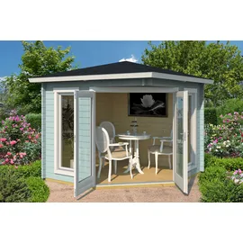 Weka 5-Eck 408 Gr. 1 2,82 x 2,82 m türkis Doppeltür