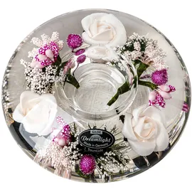 Gilde Teelichthalter Dreamlight Glas Rosa