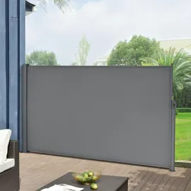 pro.tec Seitenmarkise 300 x 160 cm Grau Stahl