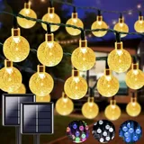 Montegoni Lichterkette Solar LED 8m 40 LEDs IP65 8 Modi warmweiß