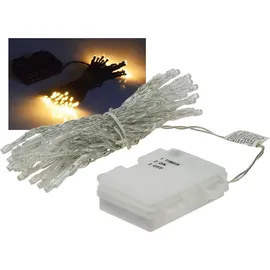 ChiliTec LED Lichterkette 5Meter 50 LEDs, IP44 für Innen und Aussen Verschiedene Modi Warmweiß