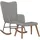 vidaXL Schaukelstuhl mit Hocker Samt 47 x 47 x 47 cm Hellgrau