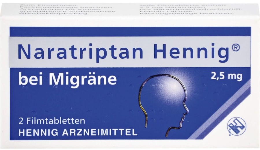 Hennig Arzneimittel NARATRIPTAN Hennig bei Migräne 2,5 mg Filmtabl. Kopfschmerzen & Migräne