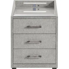 ed exciting design Nachtkonsole ED EXCITING DESIGN Moon Nachttisch Boxspringbett, uran schlamm), B:47cm H:61cm T:46cm, Sideboards, Nachtkonsole, mit USB-Anschluss und LED-Beleuchtung - 47 x 61 x 46 cm (B/H/T)