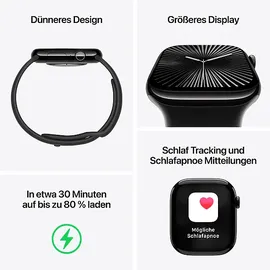 Apple Watch Series 10 GPS + Cellular 46 mm Aluminiumgehäuse silber Sportarmband denim M/L