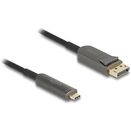 DeLock Aktives Optisches Kabel USB-C zu DisplayPort 8K 60 Hz 20 m Schwarz
