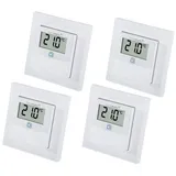 eQ-3 HOMEMATIC IP Smart Home 150180A0, Temp. und Luftfeucht. Sensor mit Display, 4 Stück