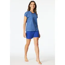 SCHIESSER Shorty Pyjama blau 4XL