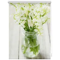 Lichtblick Rollo Klemmfix ohne Bohren, blickdicht, Maiglöckchen - Weiß