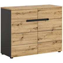 xonox.home Kommode Canu 100 x 81 x 40 cm Basaltgrau/Artisan