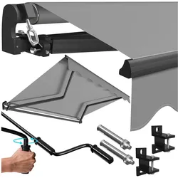 KESSER® Gelenkarmmarkise manuelle Markise Gelenkmarkise Terrassenmarkise Klemmmarkise Sonnenmarkise inkl. Wandhalterung Sonnenschutz Balkonmarkise wasserabweisender Alu/Polyester