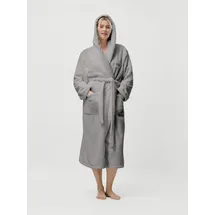 LeGer Home by Lena Gercke Unisex-Bademantel »Lovina, ideal für Sauna & Spa, Hotelbademantel, Morgenmantel« 1 Stk. kuschelig weicher Fleece, plüsch, für Damen und Herren, XS-3XL, Gr. S Länge: 120 cm, grau, , 64267125-S