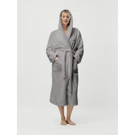 LeGer Home by Lena Gercke Unisex-Bademantel »Lovina, ideal für Sauna & Spa, Hotelbademantel, Morgenmantel« 1 Stk. kuschelig weicher Fleece, plüsch, für Damen und Herren, XS-3XL, Gr. S Länge: 120 cm, grau, , 64267125-S