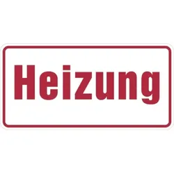 Hinweisschild, Heizung, 100 x 200 mm - 200x100 mm Folie selbstklebend