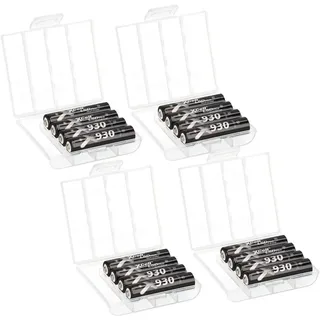 WSB 16x Hochleistungs- Micro Akku LSD Plus NI-MH 1,2V 930 mAh Low self-Discharge AAA + 4X 4er Box ideal für DECT Telefon Phone MP3 Solarlampe LED Taschenlampe Stirnlampe