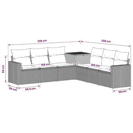vidaXL Sofa Set 7-tlg. grau/dunkelgrau