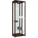 fif möbel Vitrine OPTIMA Standvitrine/Glasvitrine 2x Glastür,perfekt für Sammler,Sammlervitrine braun