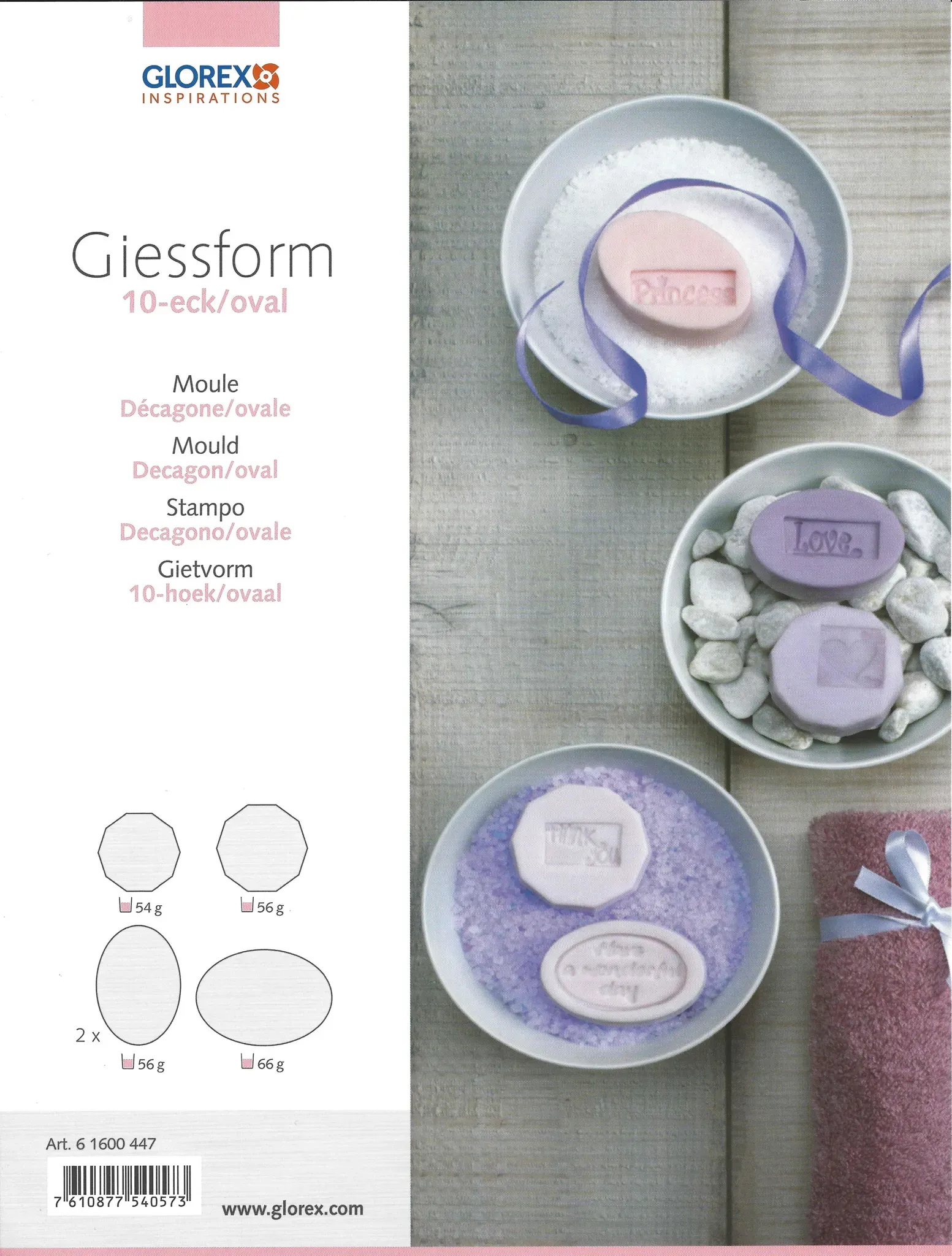 10-eckige/Ovale Seifengießform von Glorex