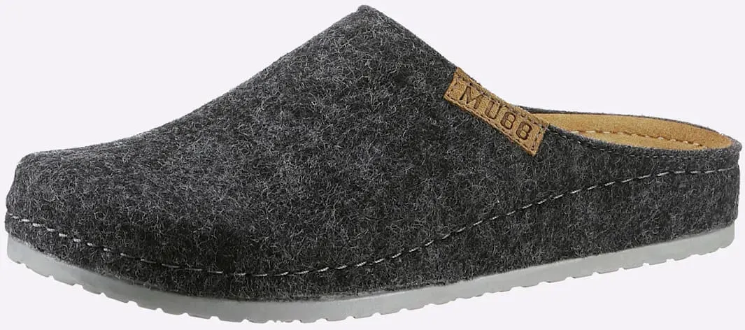 Hausschuh MUBB, Damen, Gr. 41, grau (anthrazit), Wolle, Schuhe Hausschuh