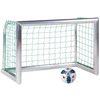 Sport-Thieme Mini-Fußballtor Professional Kompakt, Alu-Naturblank, Inkl. Netz, blau (MW