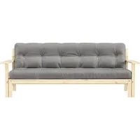 Schlafsofa KARUP DESIGN "Unwind" Sofas Gr. B/H/T: 190cm x 14cm x 92cm, Baumwollmix, grau (light grey) Mit Holzstruktur, inkl. Futonmatratze, Liegefläche 130x190 cm