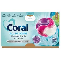 CORAL Waschmittel All in1 Caps Wasserlilie & Limette 15WL