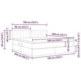 vidaXL Bett 180 x 200 cm Weiß