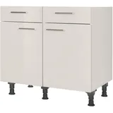 Nobilia nobilia® Unterschrank "Flash", vormontiert, Breite 90 cm, Soft-Close-Funktion bei den Schubkästen, inkl. höhenverstellbare Sockelfüße grau