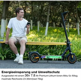 Mega Motion Elektroscooter E-Scooter mit Straßenzulassung ABE 8.5 Zoll Elektroroller mit 400W, APP, 20KM/H, 7,8AH 15KG Gewicht, faltbar, Duales Brems, Zwei Stoßdämpfer, Geeignet für Erwachsene