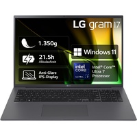 LG gram 17 grau, Core Ultra 7 155H, 16GB RAM, 1TB SSD, DE (17Z90S-G.AA79G)