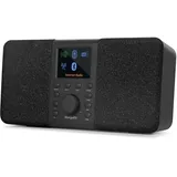 MangoKit SR20 Internet-Radio mit WiFi,tragbares DAB-Radios mit Bluetooth-Lautsprecher,Podcast-Player,FM-Radio,Küchenradio mit Netz-und Batteriebetrieb,Stereoklang,Farbdisplay,Doppelalarm-Schwarz