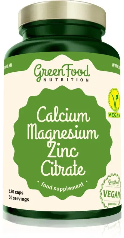 GreenFood Nutrition Calcium & Magnesium & Zinc Citrate Kapseln zur Unterstützung der Knochen-, Gelenks- und Zahngesundheit 130 g