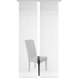 VISION S Schiebegardine ROM, halb-transparenter Stoff in Bambus-Optik, 2X 260x60, Schiebevorhang 2er Set Uni