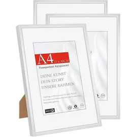 luxuskollektion Bilderrahmen A4 Modern Silber 21x29,7 cm 3er Set