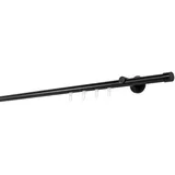 ONDECO Gardinenstange auf Maß Innenlauf 20mm Cap 1-lauf Wandträger 6,5cm mit Gleiter Größe: 260cm, Farbvariante: Schwarz