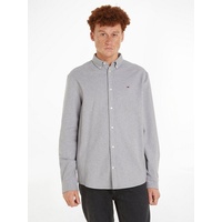 Tommy Jeans Langarmhemd »TJM REG BRUSHED GRINDLE SHIRT«, mit Button-down-Kragen, Gr. XXXL - N-Gr, Silver Grey Htr, , 92475113-XXXL N-Gr