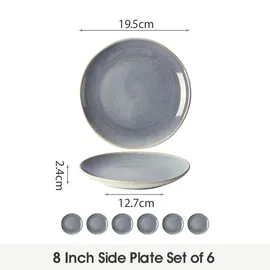 JIWOO Dessertteller Ø19,5 cm blau 6er Set