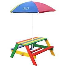 Axi Nick Picknicktisch Regenbogen mit Sonnenschirm 95 x 98 x 49 cm