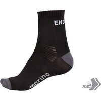 Endura Baabaa Merino Socken (doppelpack) schwarz