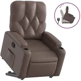 vidaXL Relaxsessel mit Aufstehhilfe Kunstleder 142 x 75 x 100 cm Braun