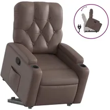 vidaXL Relaxsessel mit Aufstehhilfe Kunstleder 142 x 75 x 100 cm Braun