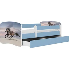 raumhirsch furniture Kinderbett Pferd 80 x 180 cm Holzwerkstoff blau